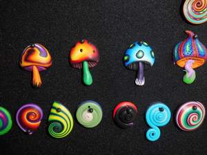 MUSHROOM POLYMER PENDANTS